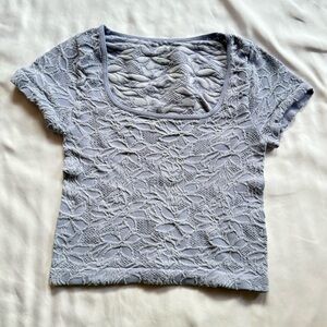 Full Tilt Gray Textured Crop T-Shirt Sz women’s s/m